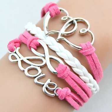 Hot Seller !!! -- European Fashion Infinity Leather Bracelet