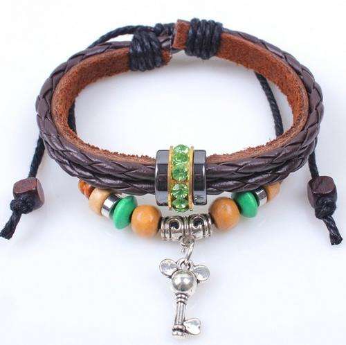 Hot Seller !!! -- Fashion Vintage Rectangle Beaded Leather Bracelet