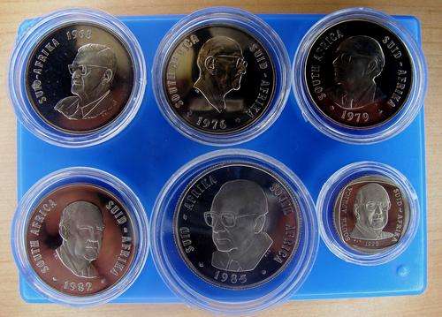 @STUNNING COINS FOR GRADING@ PROOF SET OF RSA PRESIDENTS CR SWART TO PW BOTHA