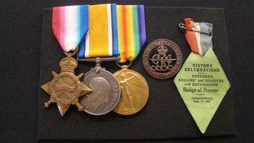 South African WWI group of 4 awarded to Pte J.B. ELLIS, 4th S.A.I