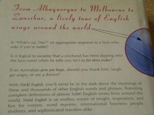 WORLD ENGLISH  (From Aloha to Zed)  by Robert Hendrickson