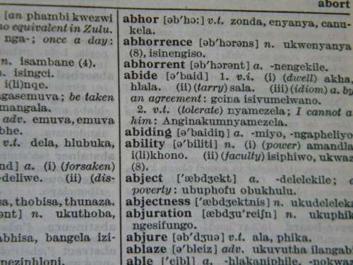 ENGLISH / ZULU DICTIONARY  by Doke, Malcolm and Sikakana