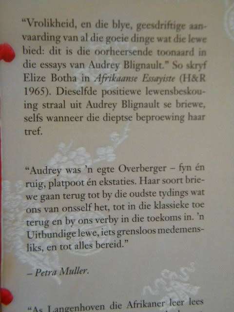 BLYWENDE VREUGDE Briewe van Audrey Blignault