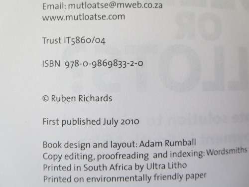 BULLETS OR BALLOTS? - Ultimate solution to crime and unemployment in SA  by Dr Ruben Richards
