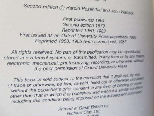 THE CONCISE OXFORD DICTIONARY OF OPERA  by Harold Rosenthal and John Warrack