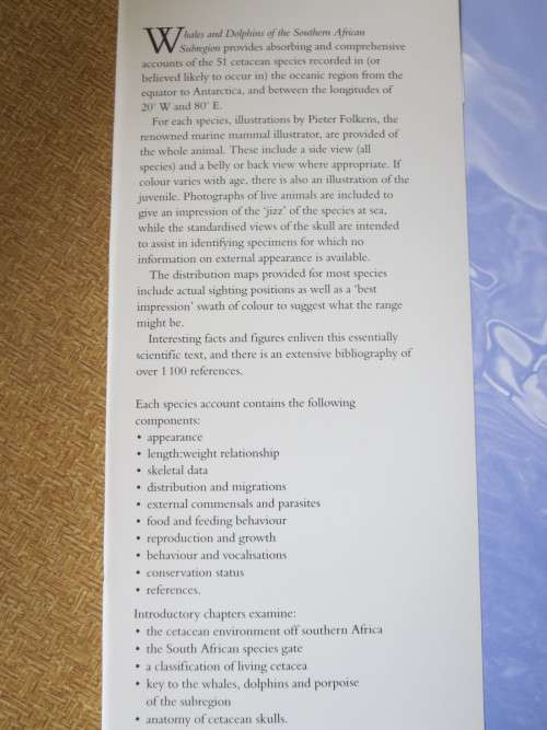 WHALES AND DOLPHINS OF THE SOUTHERN AFRICAN SUBREGION  by Peter B. Best