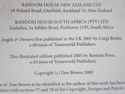 ANGELS AND DEMONS  by Dan Brown  Special Illustrated Collector`s Edition
