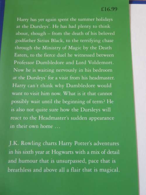 HARRY POTTER AND THE HALF-BLOOD PRINCE  by J. K. Rowling