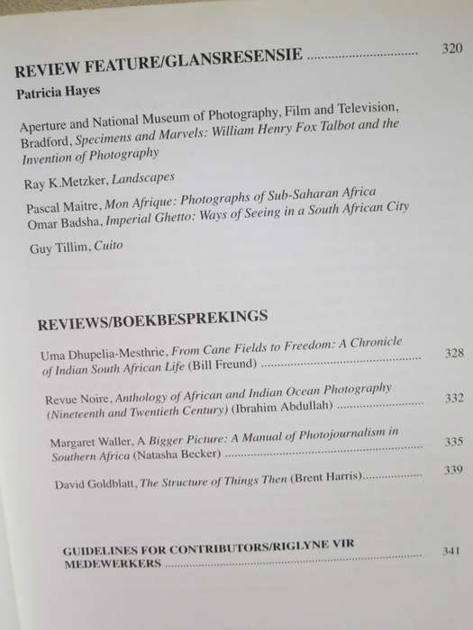 KRONOS: Visual History No 27 Journal of Cape History/Tydskrif van Kaaplandse Geskiedenis