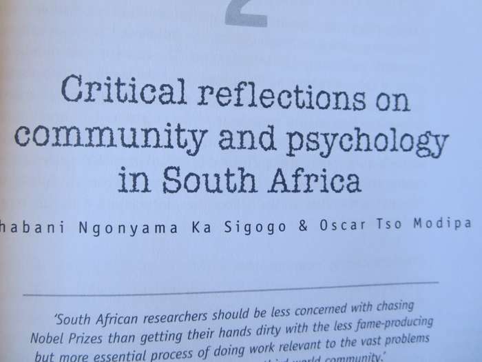 SELF, COMMUNITY AND PSYCHOLOGY. Editors: Kopano Ratele, Norman Duncan and Derek Hook