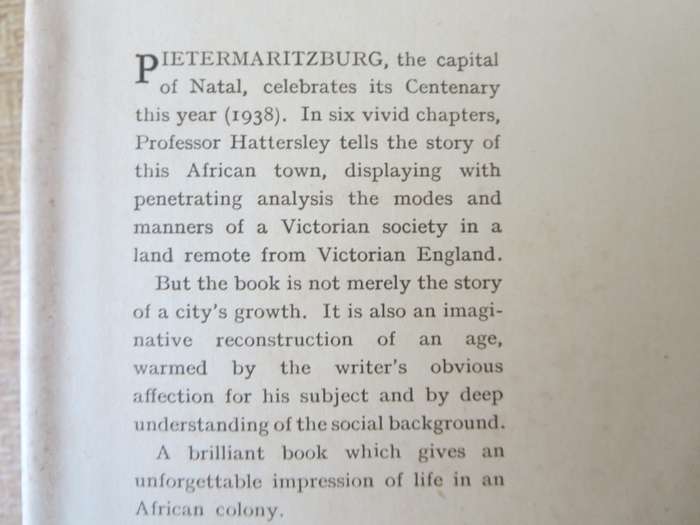 PIETERMARITZBURG PANORAMA  by Alan F. Hattersley (Published 1938)