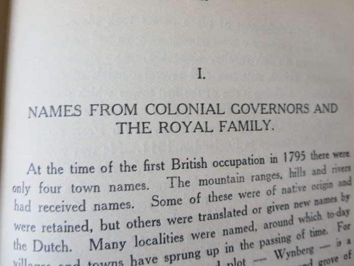 PLACE NAMES IN THE CAPE PROVINCE  by Colin Graham Botha (Chief Archivist for the Union)