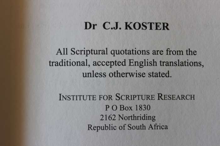 COME OUT OF HER MY PEOPLE by C.J. Koster.