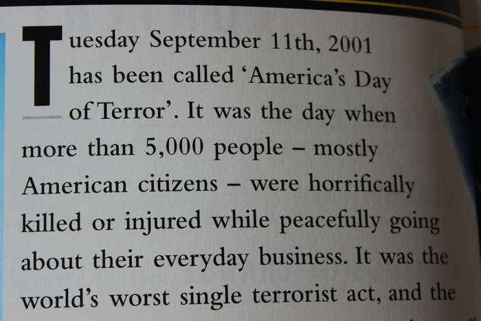 THE DAY THE WORLD STOOD STILL. September 11th 2001.