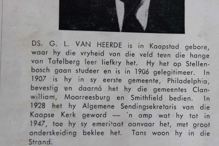 DIE DAG VAN KLEINE DINGE  deur Ds G.L. van Heerde