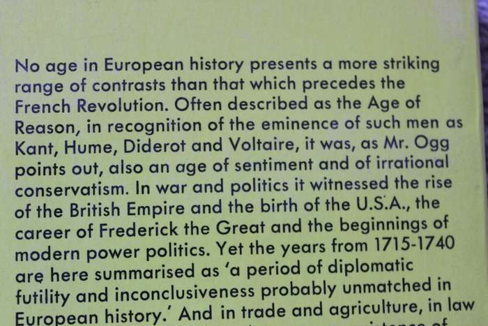 EUROPE OF THE ANCIEN REGIME 1715 - 1783  by David Ogg