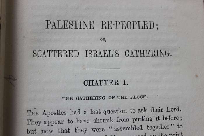 PALESTINE RE-PEOPLED. A sign of the times. By the Rev. James Neil. (1877)         (P)