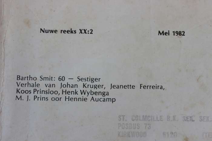 TYDSKRIF VIR LETTERKUNDE  Nuwe reeks: XVII:3  Augustus 1979 en Nuwe reeks: XX:2  Mei 1982