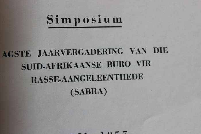DRANKVERSKAFFING EN DIE BANTOE. Simposium. Agste Jaarvergadering van SABRA 1957.  (P)