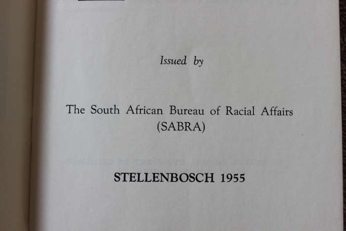 BANTU EDUCATION. Oppression or Opportunity? Issued by SABRA Stellenbosch 1955.   (P)