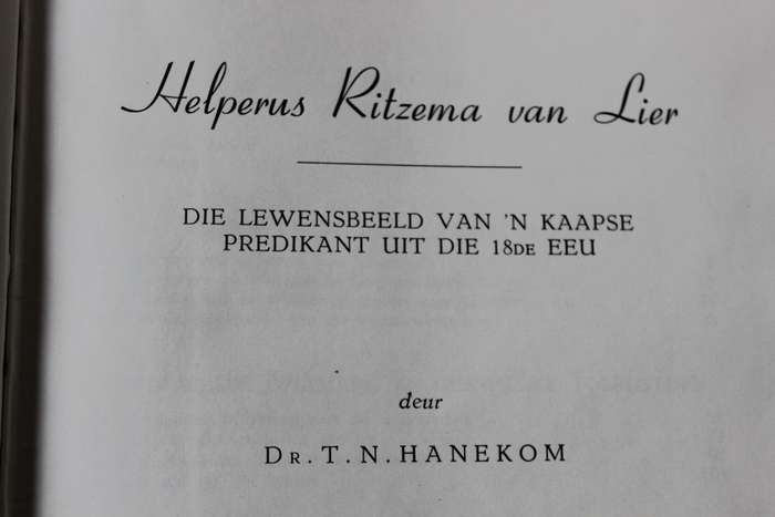 HELPERUS RITZEMA VAN LIER  deur Dr. T. N. Hanekom