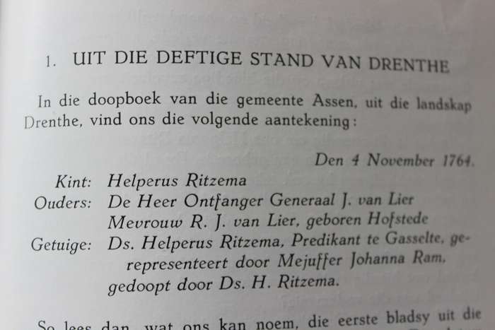 HELPERUS RITZEMA VAN LIER  deur Dr. T. N. Hanekom
