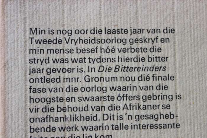 DIE BITTEREINDERS 1901 - 1902  deur M. A. Gronum