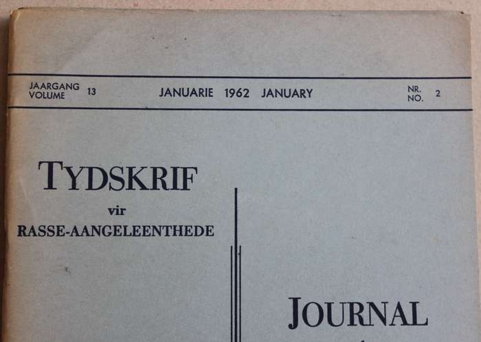 TYDSKRIF VIR RASSE-AANGELEENTHEDE. Journal of Racial Affairs. Drie Volumes.  (W)