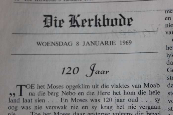 DIE KERKBODE 120 JAAR. Gedenk-uitgawe 1969.   (P)