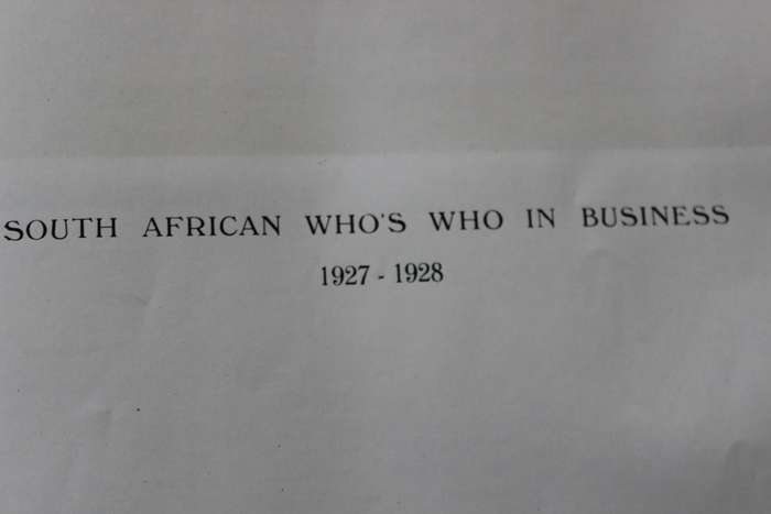 SOUTH AFRICAN WHO'S WHO.  Social and Business 1927-28.   (P)
