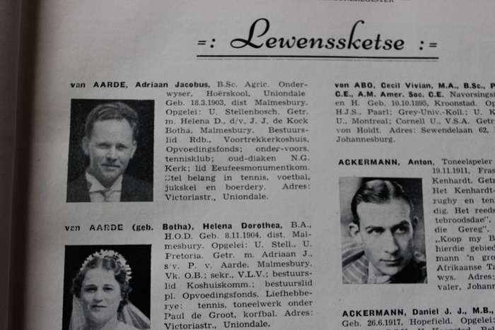 DIE AFRIKANER-PERSONEREGISTER 1942.    (P)
