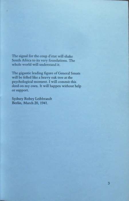 FOR VOLK AND FUHRER Robey Leibbrandt & Operation Weissdorn by Hans Strydom