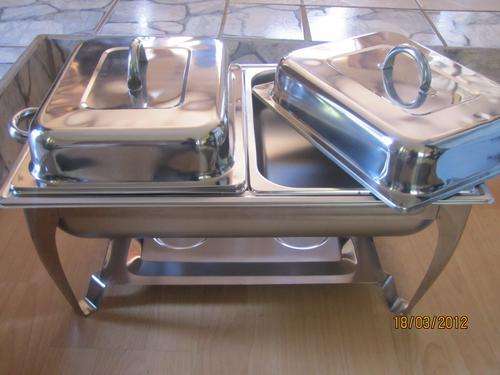 ***** TWO LID Chafing Dish With Two Inner Tray Stainless Steel*****