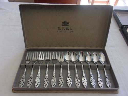 3 Boxed sets of Dutch plated cutlery for 1 bid