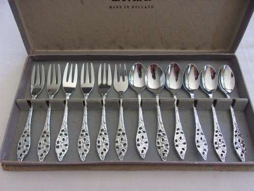 3 Boxed sets of Dutch plated cutlery for 1 bid