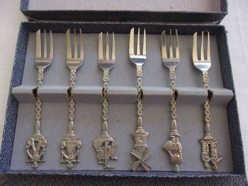 3 Boxed sets of Dutch plated cutlery for 1 bid