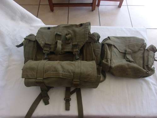 Vintage SADF Grootsak, Patrol bag and Poncho/shelter and cover for 1 bid