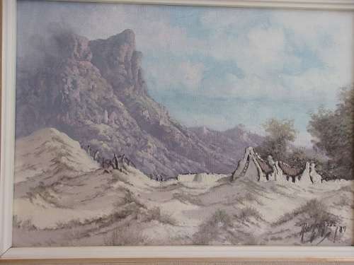 2 Lovely framed original oil on canvas paintings by Nico Coetzee for 1 bid