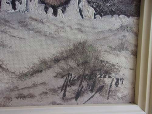 2 Lovely framed original oil on canvas paintings by Nico Coetzee for 1 bid