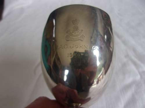 Vintage Sterling silver Kings African Rifles chalice - 145.2g