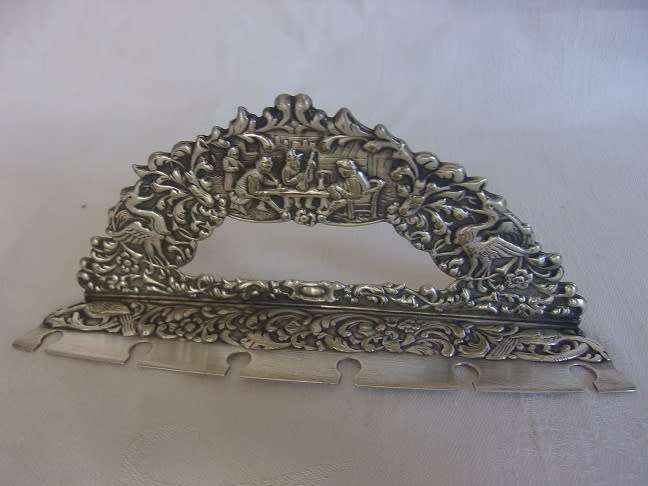 Set of 6 vintage Dutch silver plated teaspoons with stand