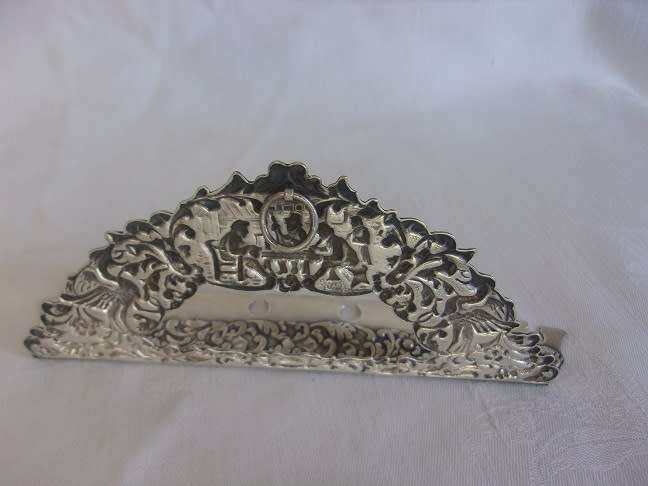 Set of 6 vintage Dutch silver plated teaspoons with stand