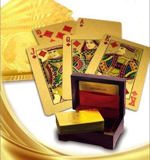 24K Gold Foil Plated Poker Playing Cards with Certificate and Box