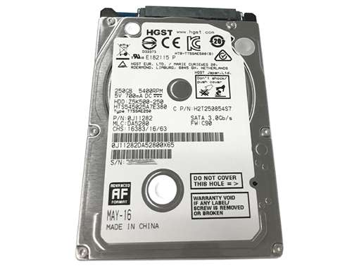 HGST 2.5" 250 GB Notebook Internal Hard Drive SATA II 3.0 Gb/s