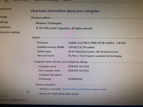 DELL OPTIPLEX 3070 Core i5-9500 9th Gen 3.00GHz 8GB Ram, 500GB SSD