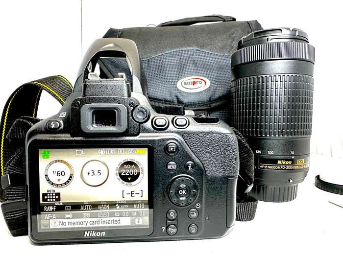 Nikon D3500 DSLR Camera With   Nikon 18-55mm AF DX VR Lens  Nikon 70-300mm AF-P DX Lens