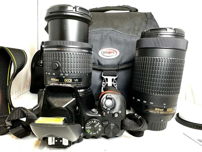 Nikon D3500 DSLR Camera With   Nikon 18-55mm AF DX VR Lens  Nikon 70-300mm AF-P DX Lens