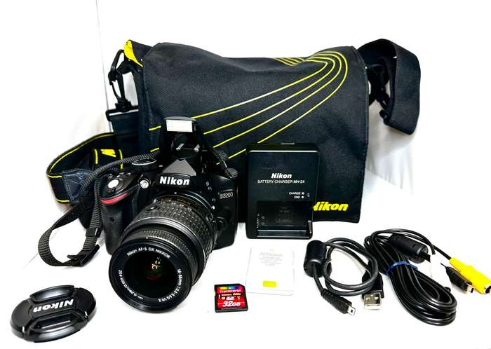 NIKON D3200 with  NIKON DX VR 18-55mm Lens And accessories