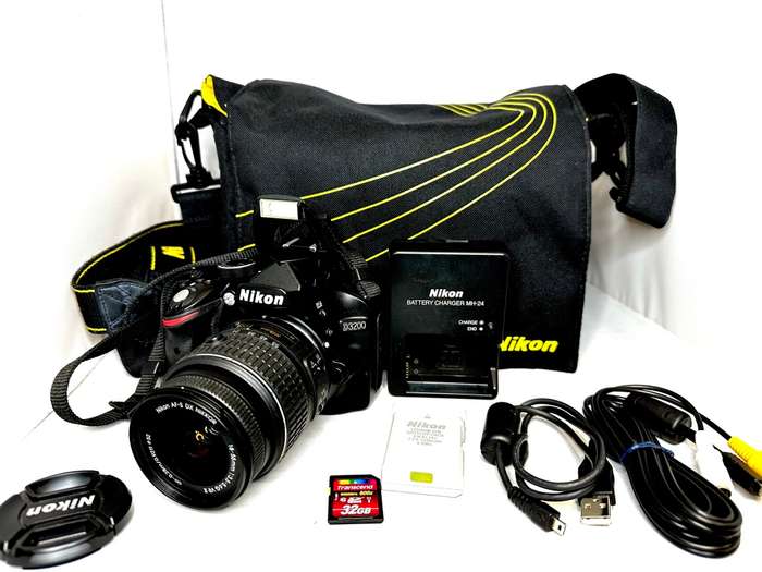 NIKON D3200 with  NIKON DX VR 18-55mm Lens And accessories