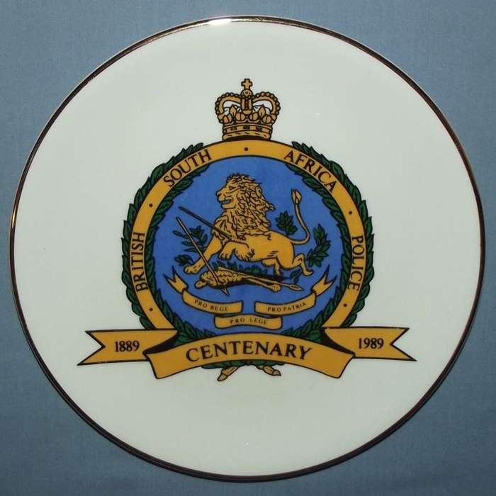 1989 Rhodesia BSAP Centenary Plate - Made in England